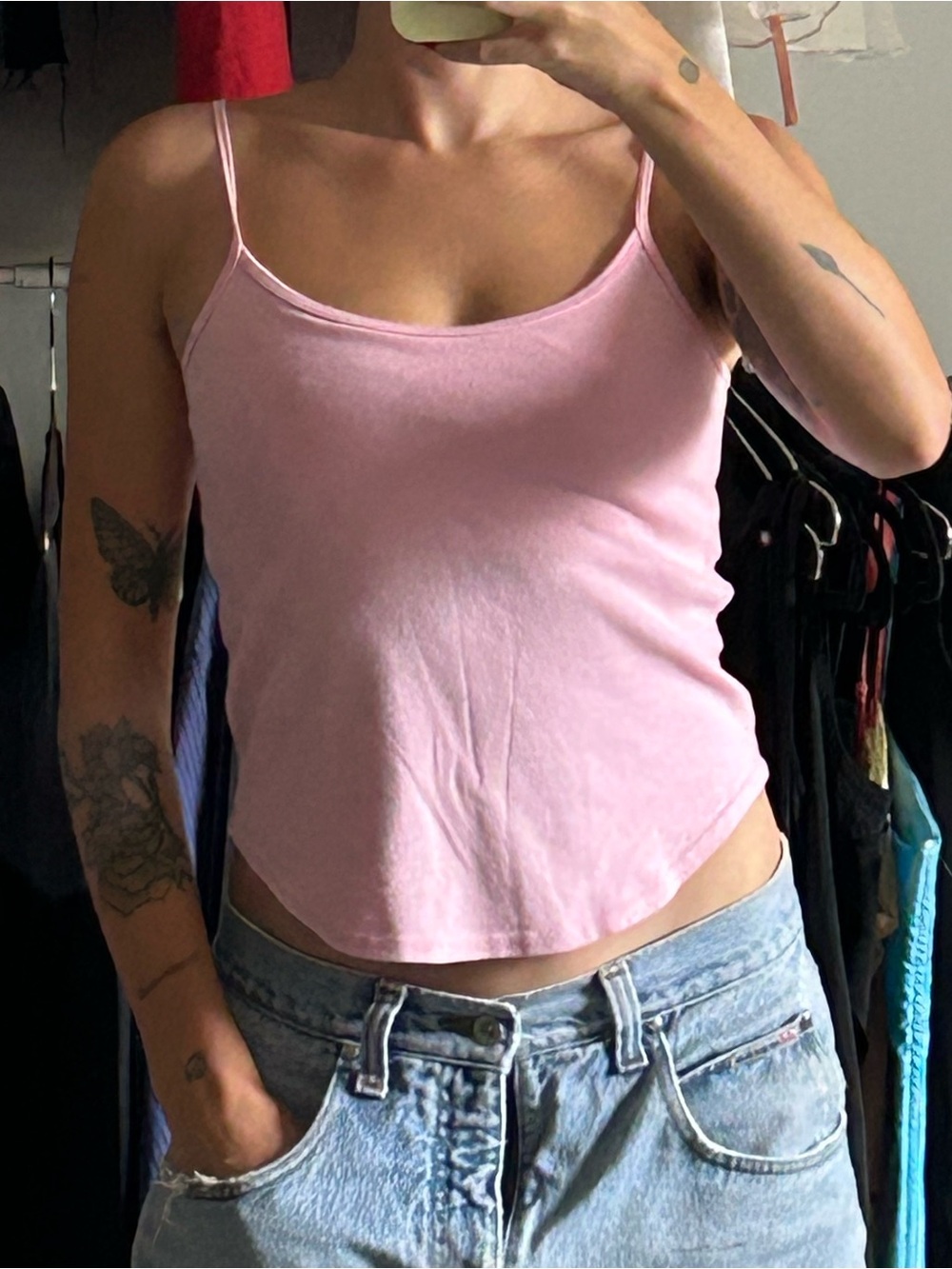VINTAGE pink cotton sports tank
